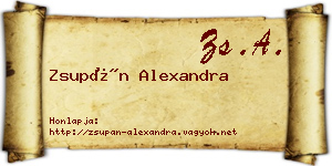 Zsupán Alexandra névjegykártya